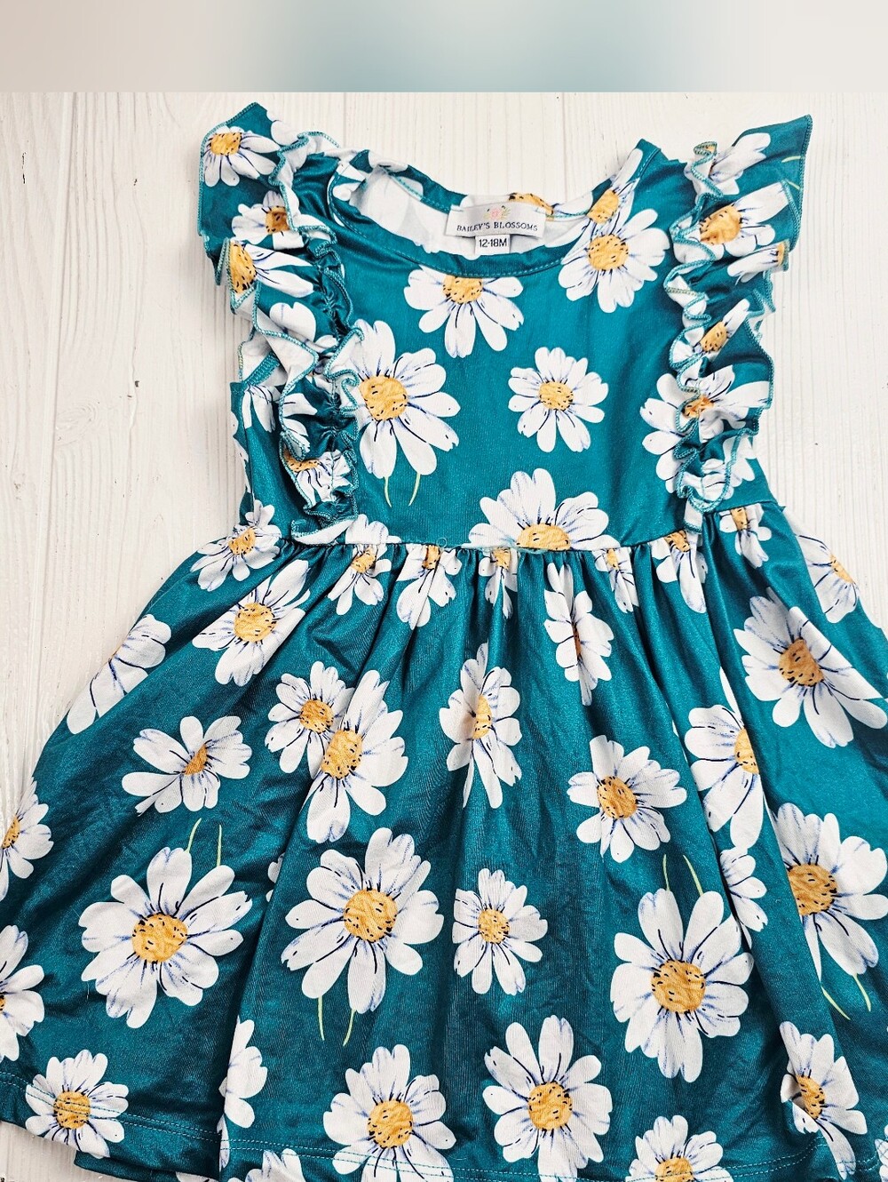 Bailey's Blossoms Teal Daisy Dress